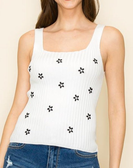 Daisy Embroidered Tank