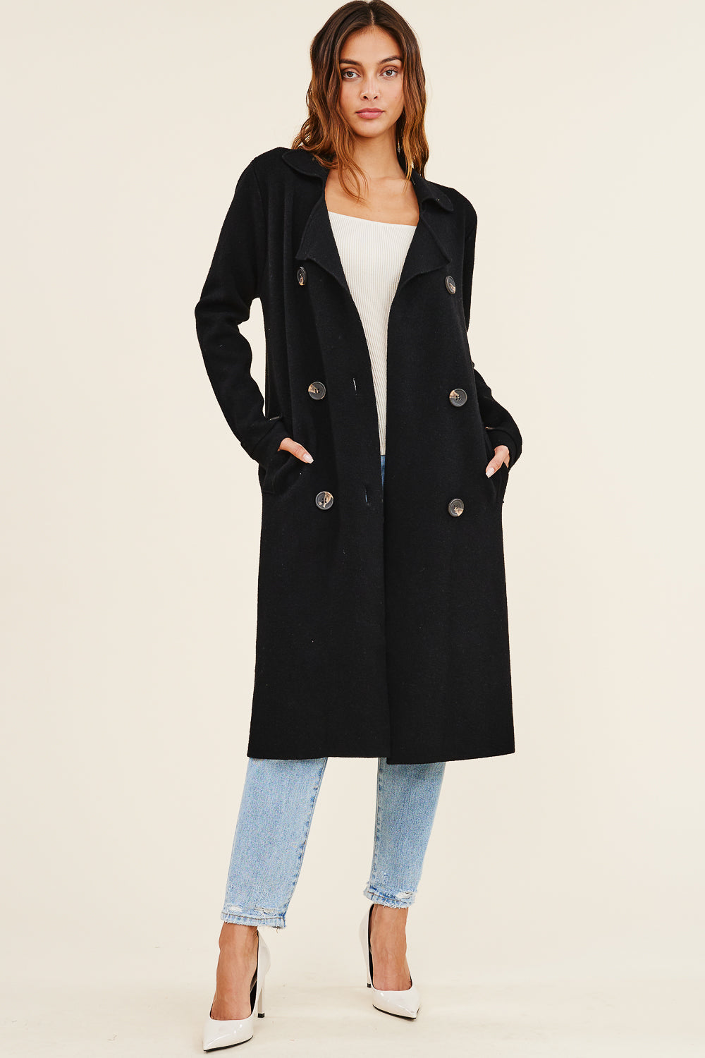 Lux Cashmere Trench Black