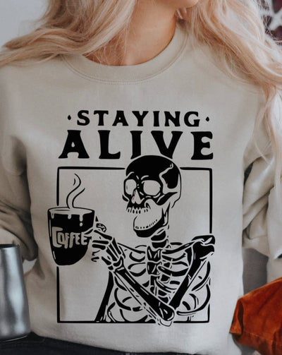 •staying alive• crewneck