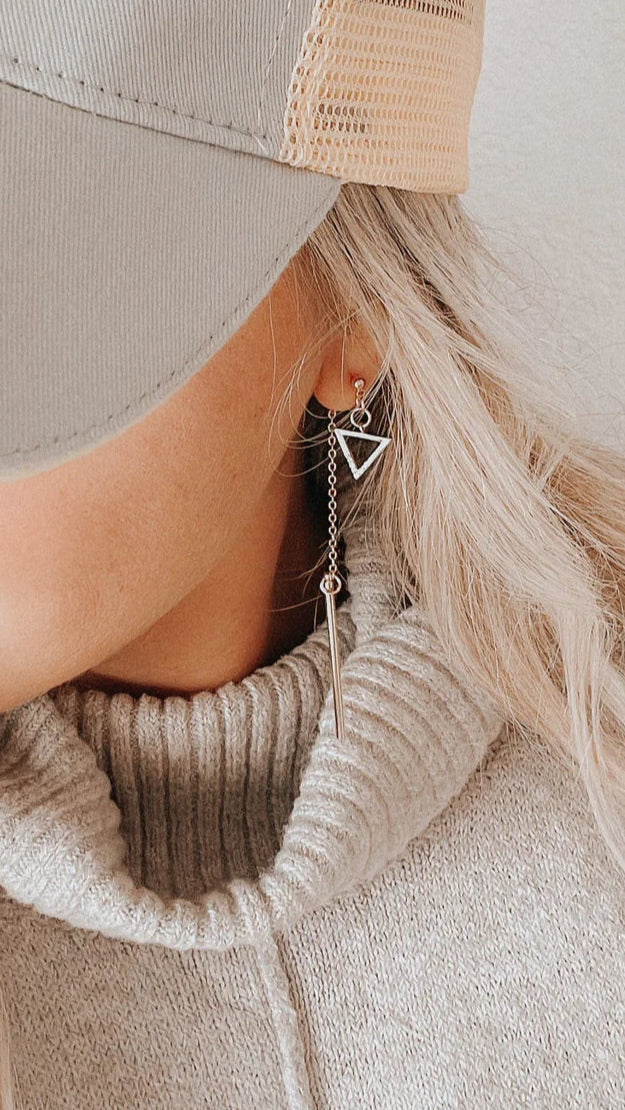 Moonsun Triangle Bar Earrings