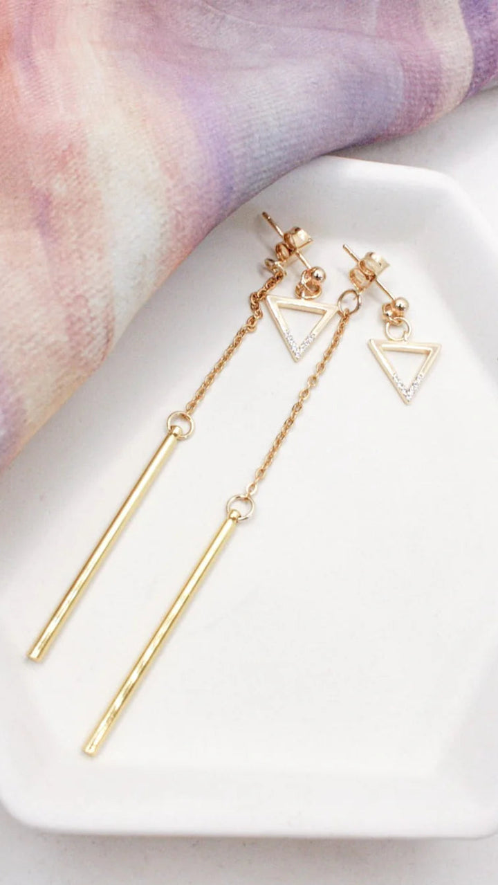 Moonsun Triangle Bar Earrings