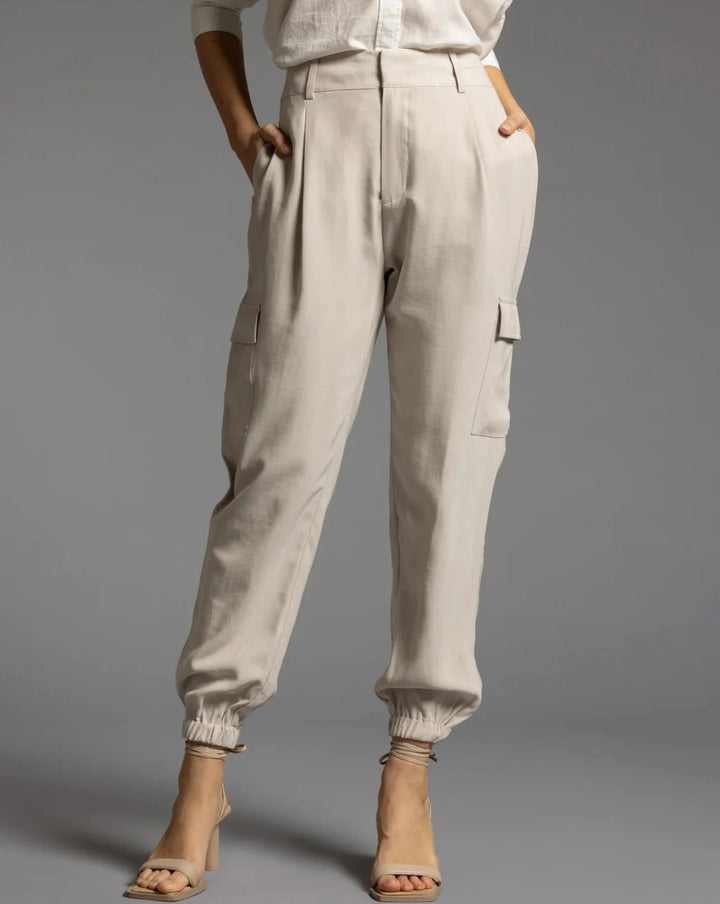 Lea Trouser in White Pepper