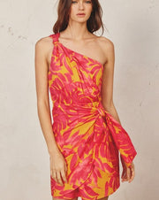 Sunset Fuchsia One Shoulder Dress