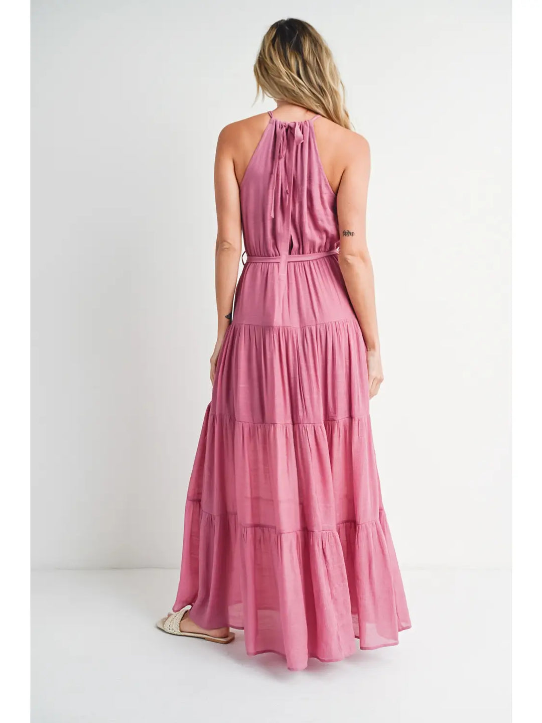 Halter Maxi Dress (Pink)