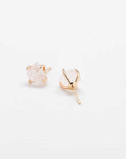 Rose Quartz Gold Claw Gemstone Studs