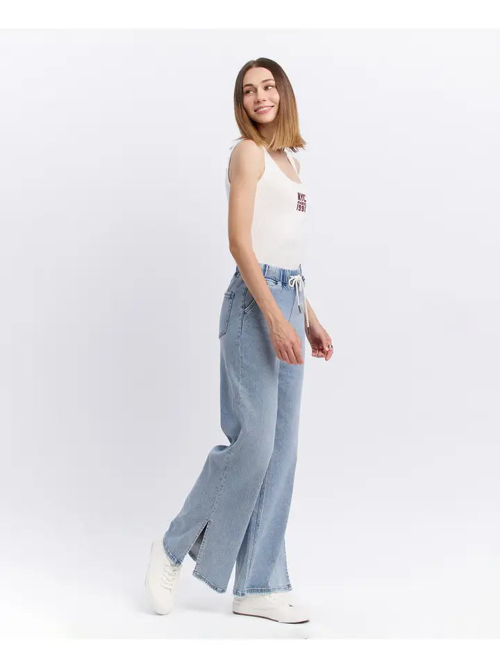 Highrise Drawstring Waist Jeans