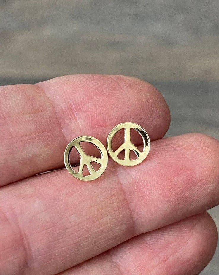 Tiny Peace Stud Earrings