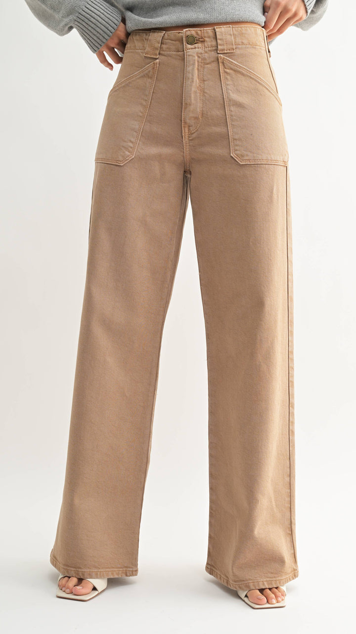 Patch Pocket Wide Leg Jean - JBD