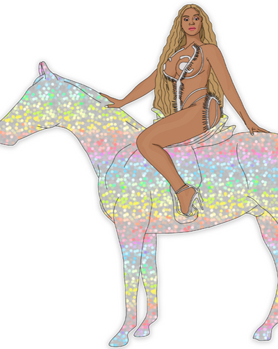 Renaissance Glitter Horse Sticker