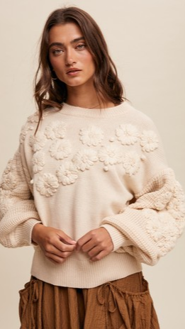 Floral Éclat Sweater Ivory