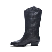 Josea Lizard Cowgirl Boot BLACK