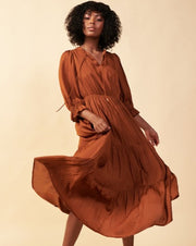 Ruffle Tiered Maxi Dress in TOFFEE (CURVY AVAILABLE)