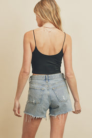 Barely There Cropped Tank BLACK