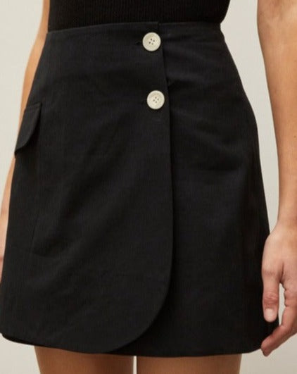 Arecia Wrapped Mini Skirt BLACK
