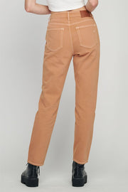Tracey High Rise Straight Jean in Burnt Orange