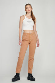 Tracey High Rise Straight Jean in Burnt Orange