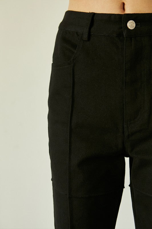 Retro Seam Detail Jeans in Black