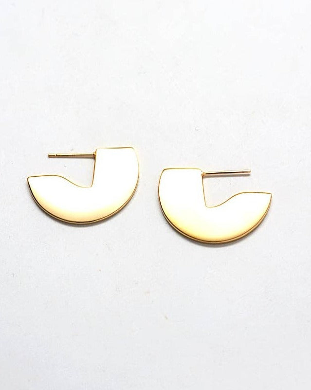 Geometric Mini Semi Circle Stud Earrings