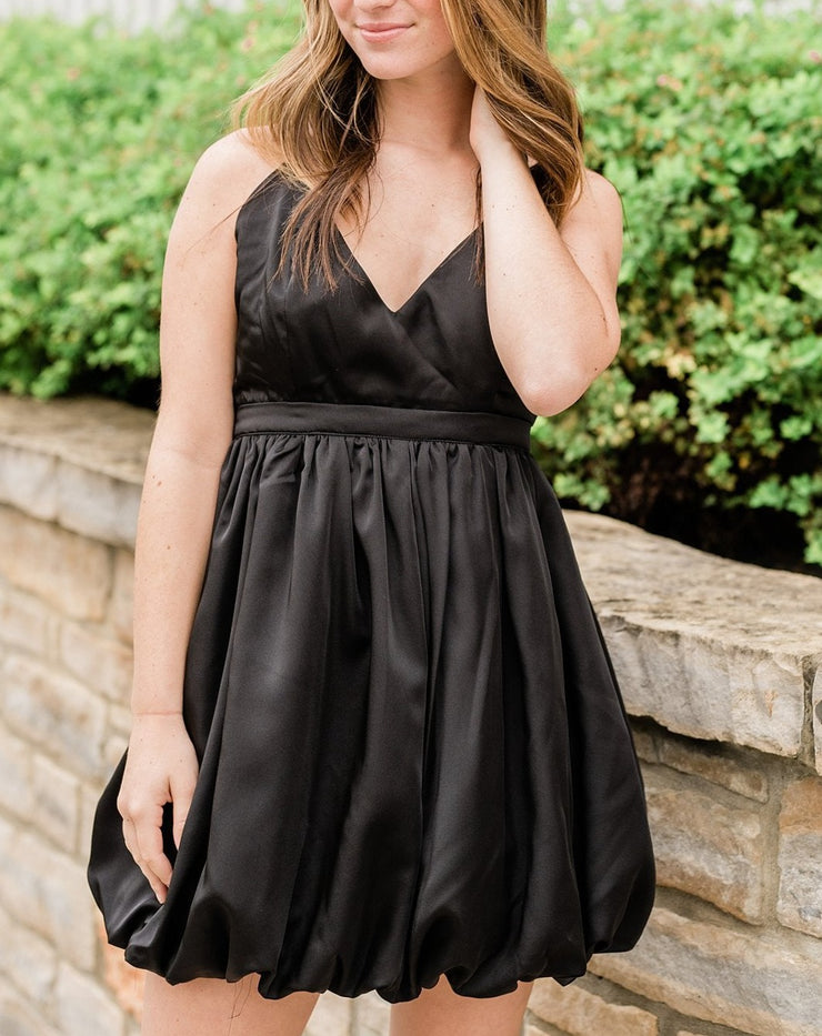 Formal Bubble Skirt Dress BLACK