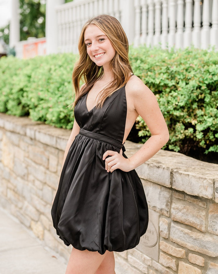 Formal Bubble Skirt Dress BLACK
