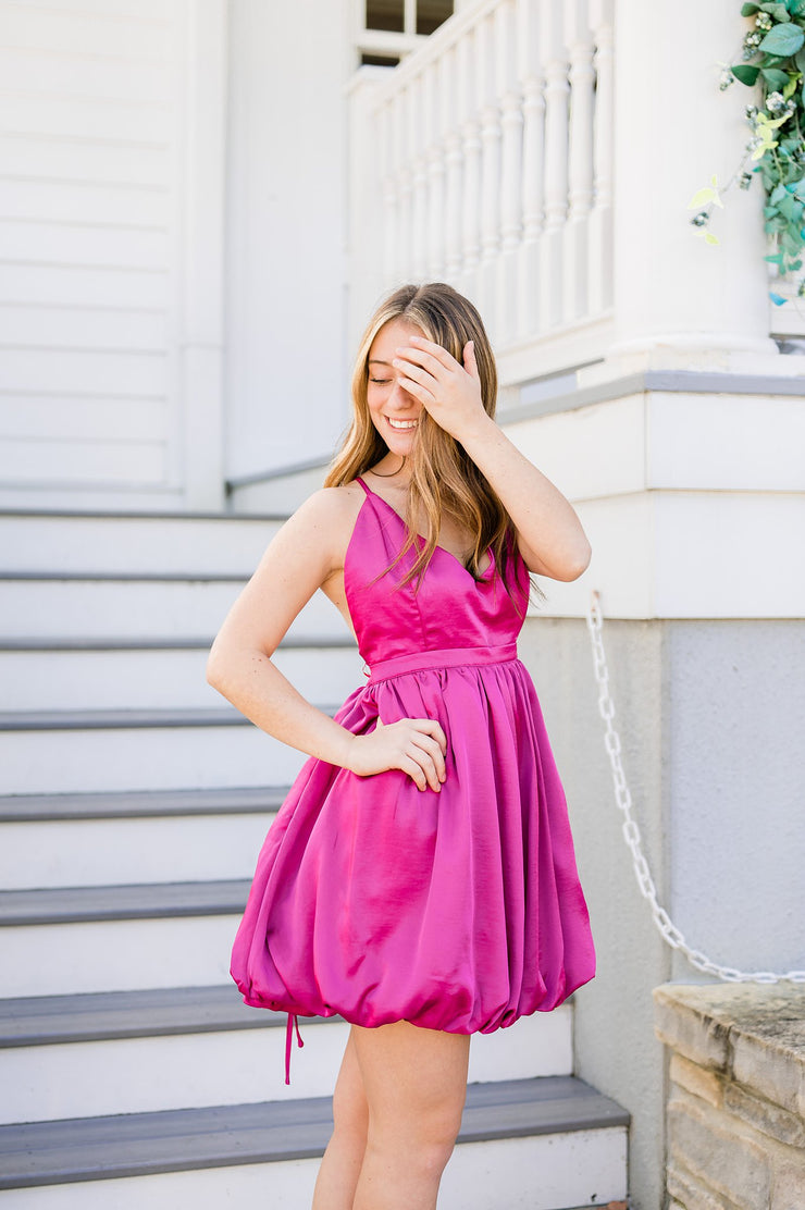 Formal Bubble Skirt Dress MAGENTA