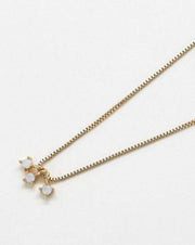 DAINTY OPAL CLUSTER CHARM NECKLACE