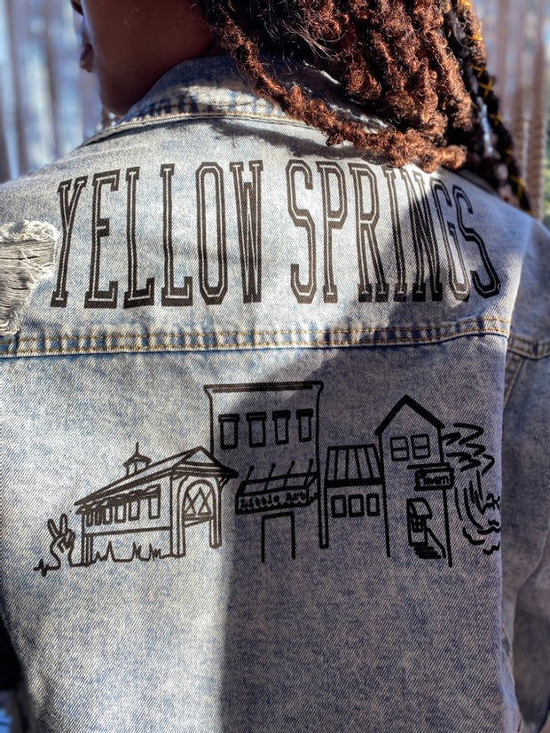 Custom Yellow Springs Skyline Denim Jacket