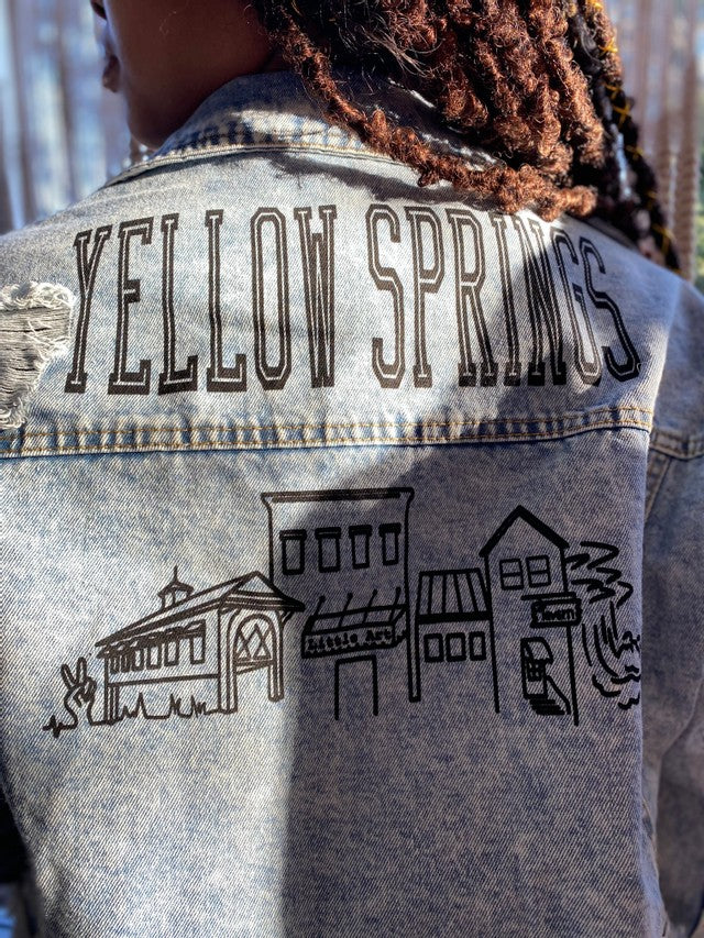 Custom Yellow Springs Skyline Denim Jacket
