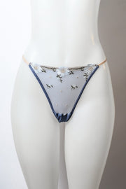 Floral Embroidered Thongs