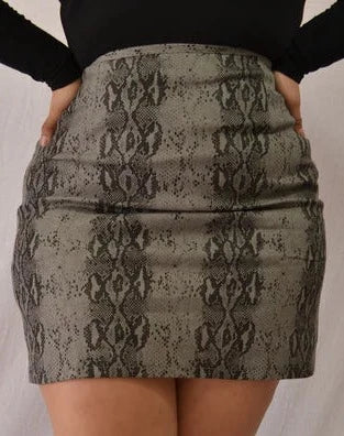 Curvy Snake Woven Mini Skirt