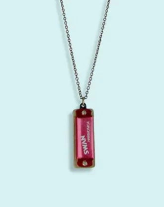 RED Harmonica Necklace
