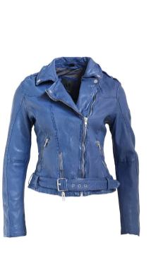 Wild Genuine Leather Jacket in Lazuli Blue