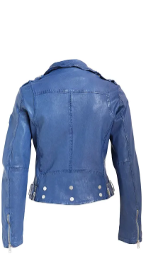 Wild Genuine Leather Jacket in Lazuli Blue