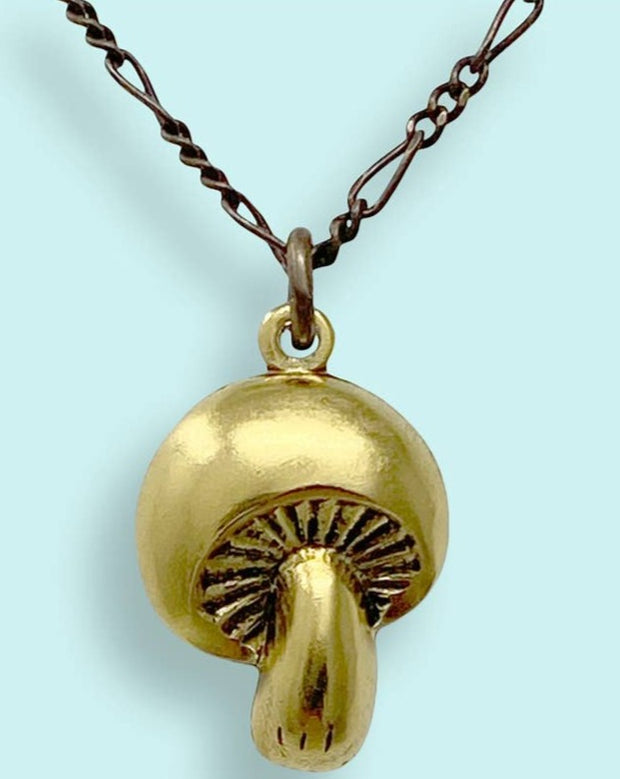Golden Mushroom Necklace